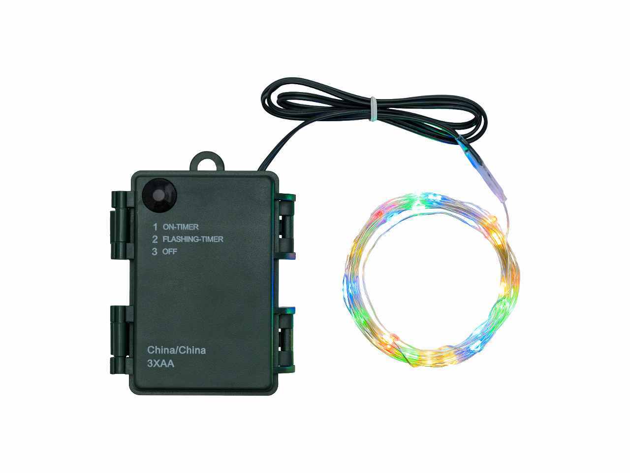 Luci in filo metallico a batteria multicolor in metallo 40 mini led uso interno ed esterno filo argento a batteria