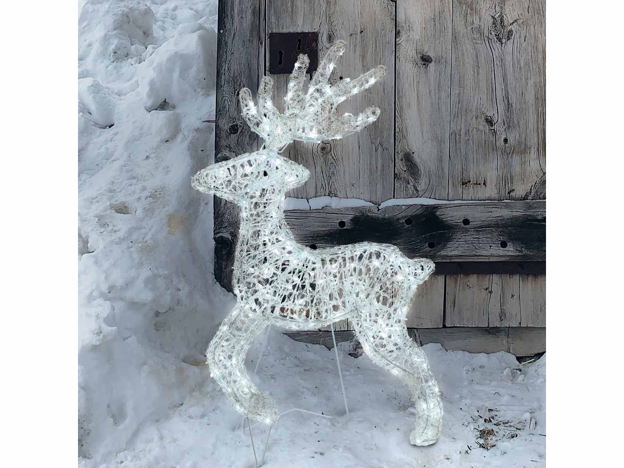 Renna galoppante 85cm 180led bianco freddo uso esterno