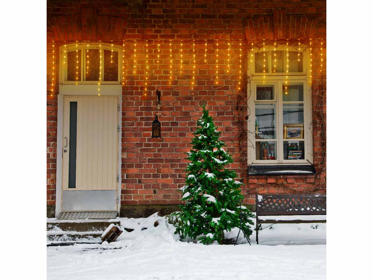 Tenda 224led bianco caldo 512x75cm uso esterno