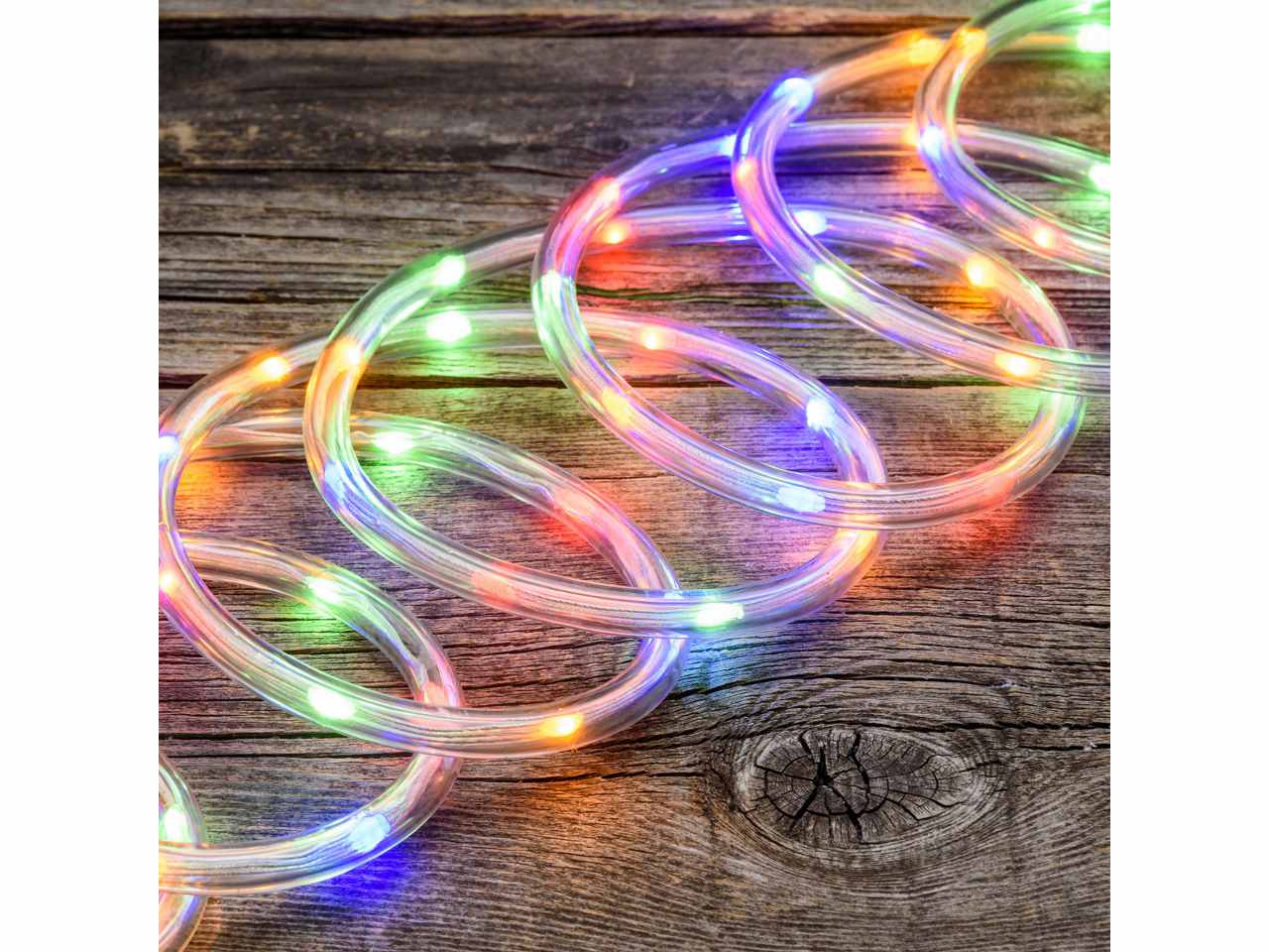 Tubo luminoso con 200 gocce led a 360 gradi multicolor per uso interno ed esterno