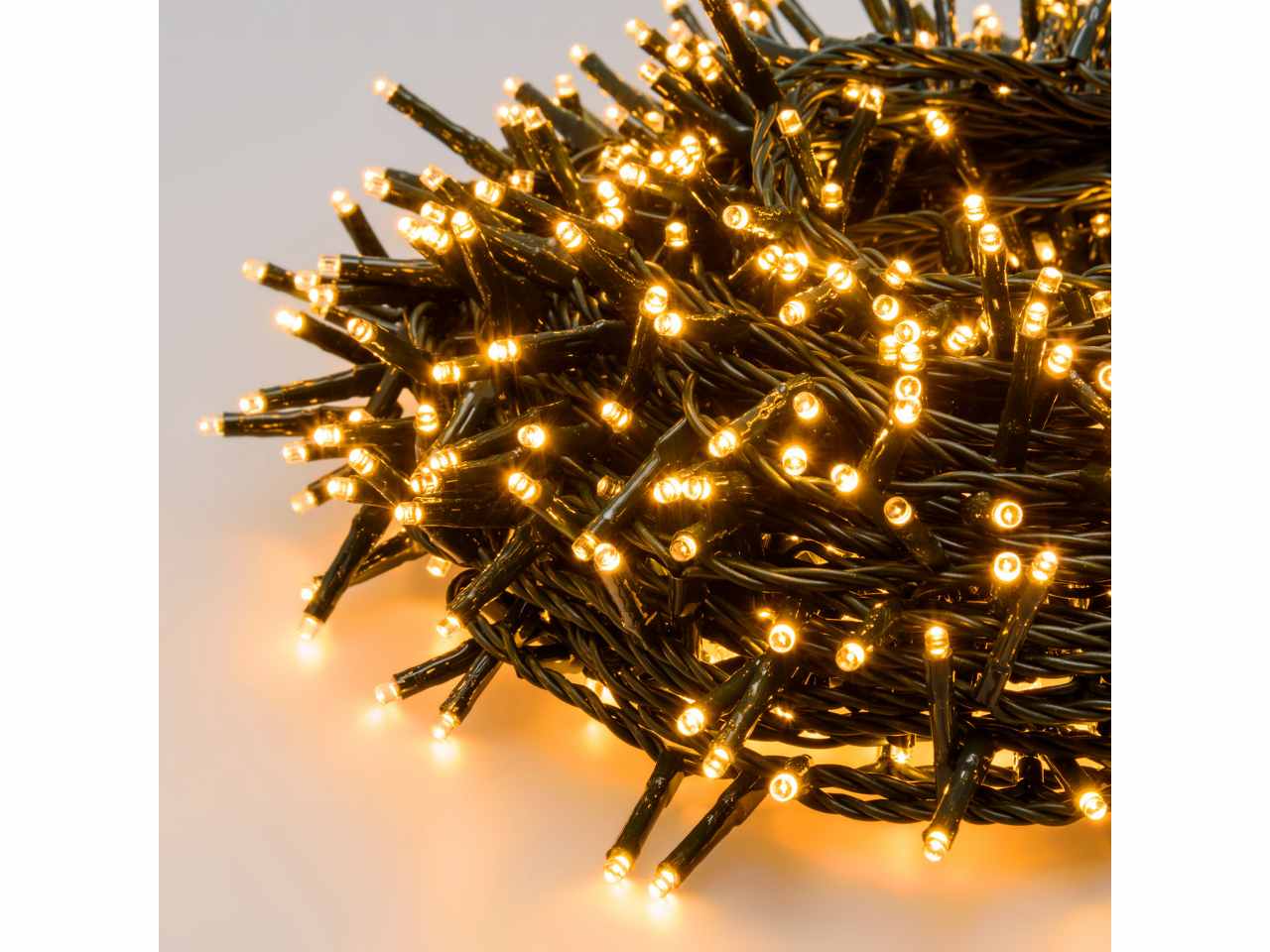 Catena luci 1000 miniled bianco caldo con 7 giochi di luci e timer uso esterno