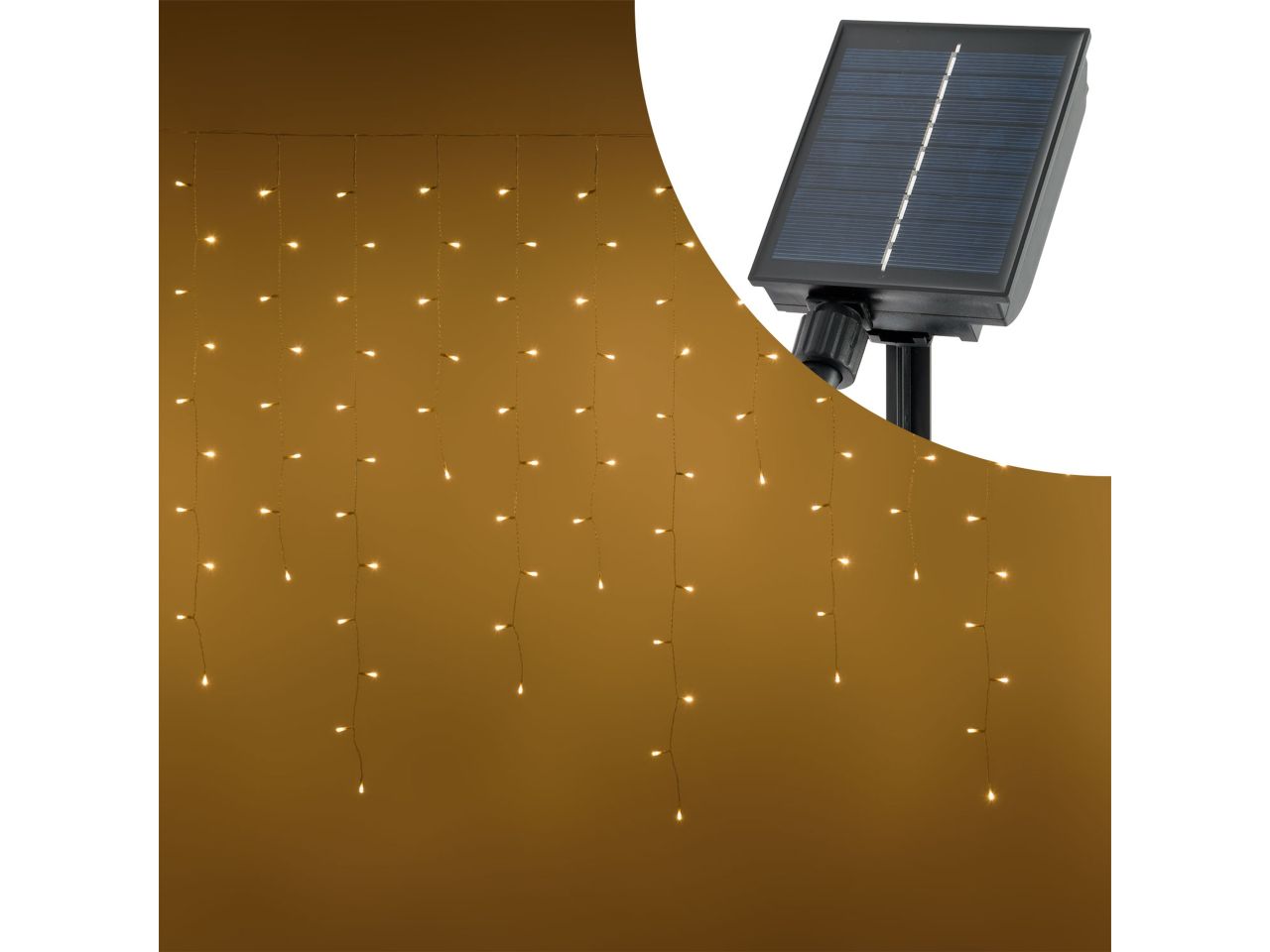 Ice light solare misura 520xh110cm con 360 led bianco caldo per uso esterno