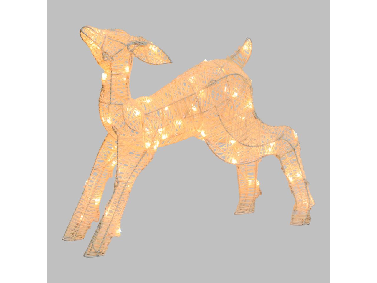 Renna 3d cucciolo misura h.40cm con 60 led traditional per uso interno ed esterno