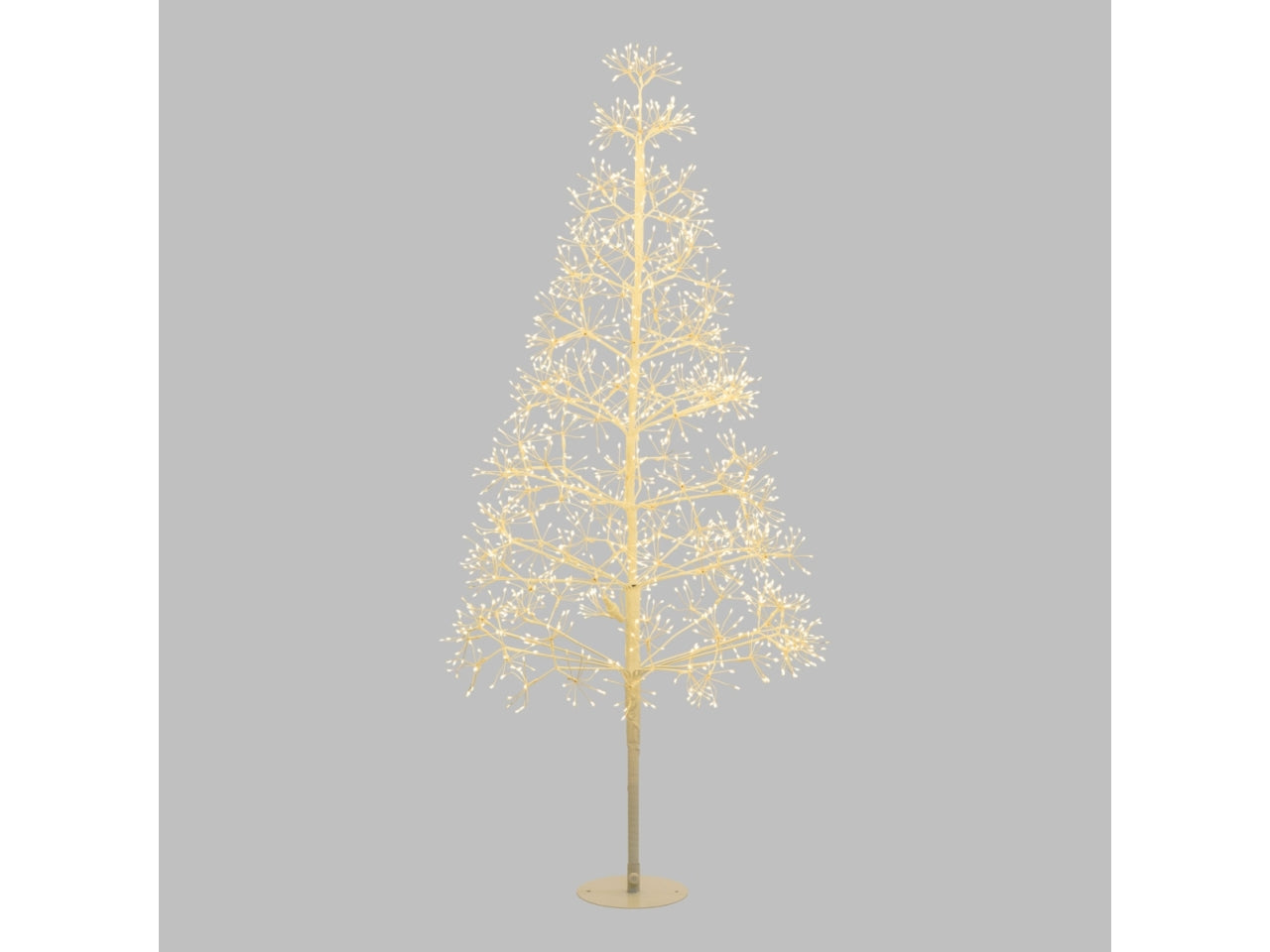 Albero bianco ricco h.150cm 1500 microled bianco caldo d.1,5mm cavo metal flashled base metallo diamond trasformatore