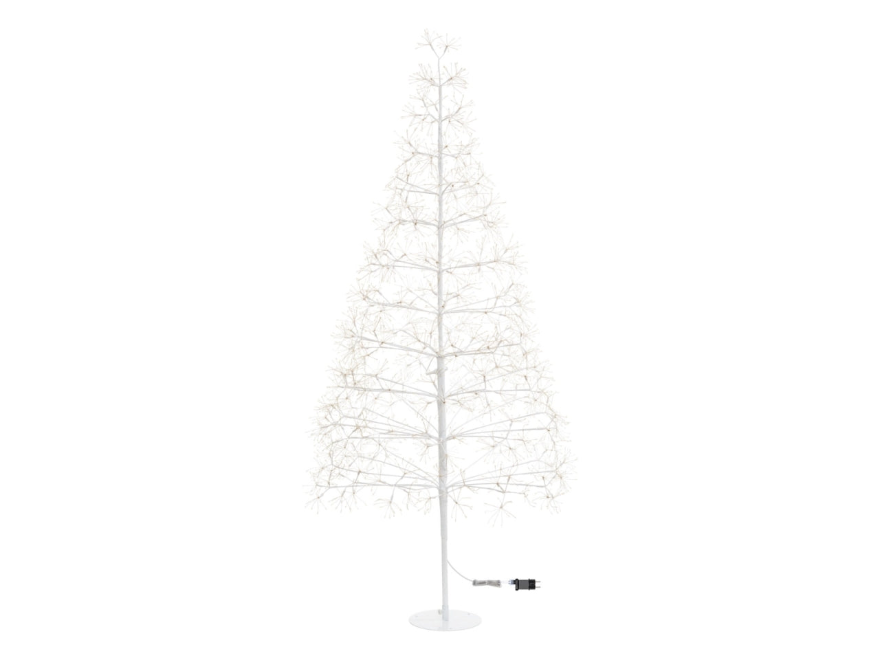 Albero bianco ricco h.210cm 3000 microled bianco caldo d.1,5mm cavo metal flashled base metallo diamond trasformatore