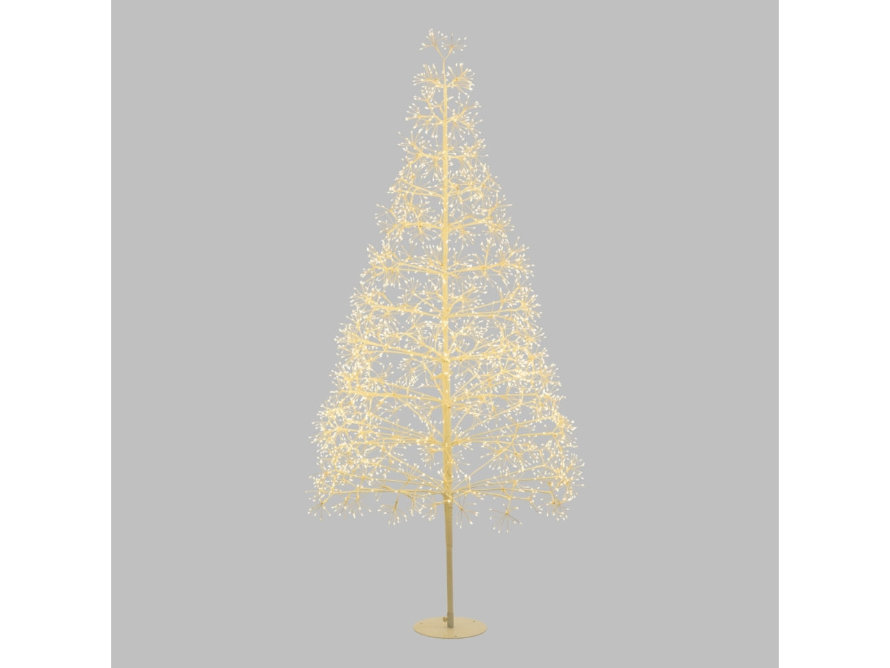 Albero bianco ricco h.210cm 3000 microled bianco caldo d.1,5mm cavo metal flashled base metallo diamond trasformatore