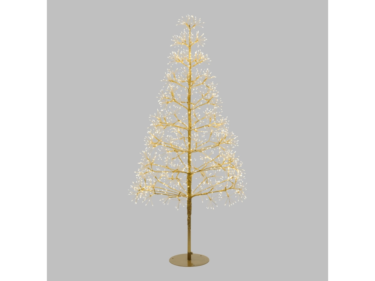 Albero champagne ricco h.50cm 1500 microled bianco caldo e bianco d.1,5mm cavo metal flashled base metallo diamond trasformatore