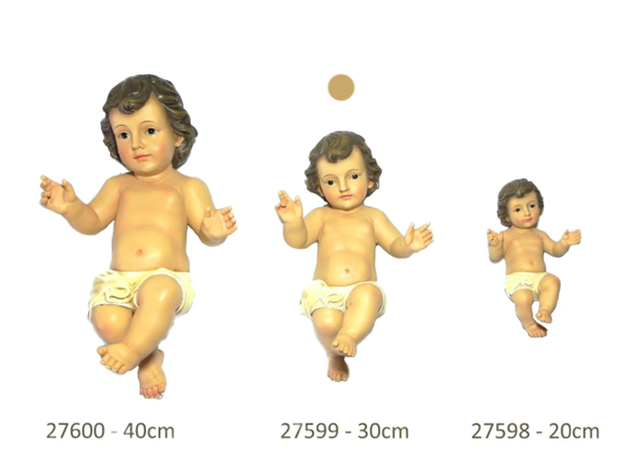 Statua bambino Gesù benedicente in resina multicolor 30 cm - Le Stelle