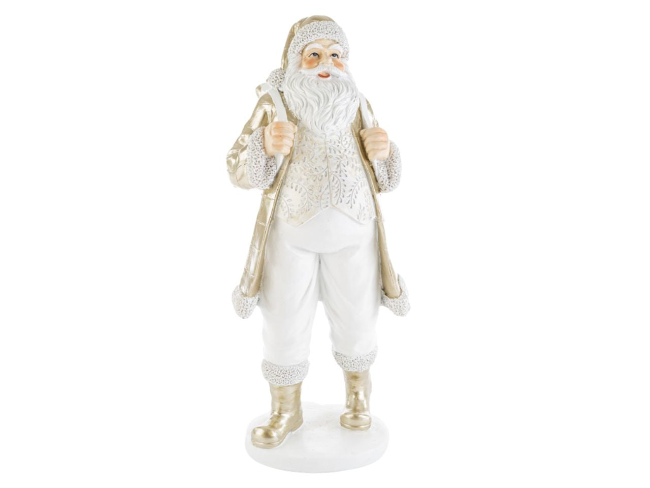 Babbo natale in resina oro 19,5x18xh.47 cm