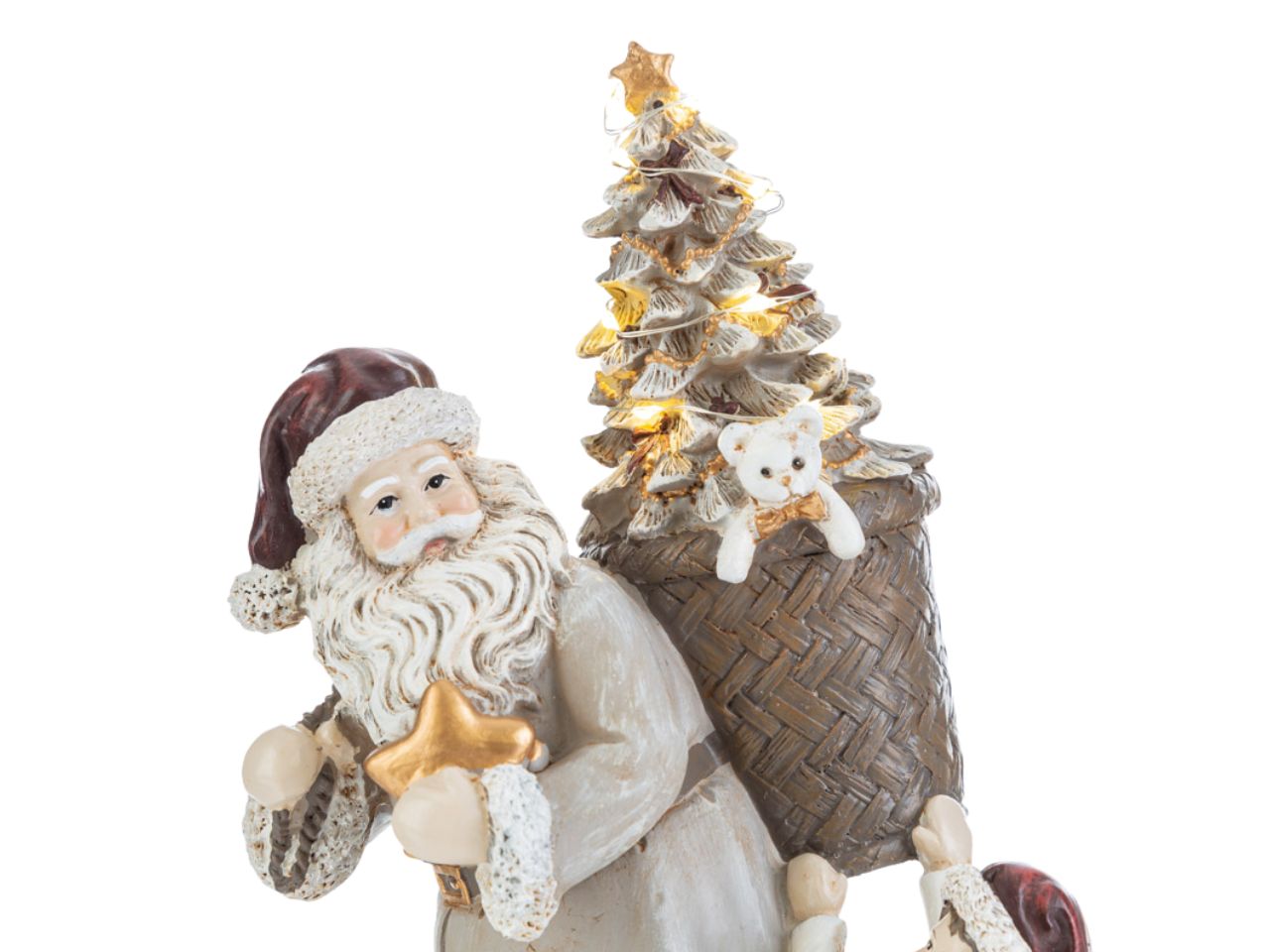Babbo natale in resina con led 17x13xh.27 cm