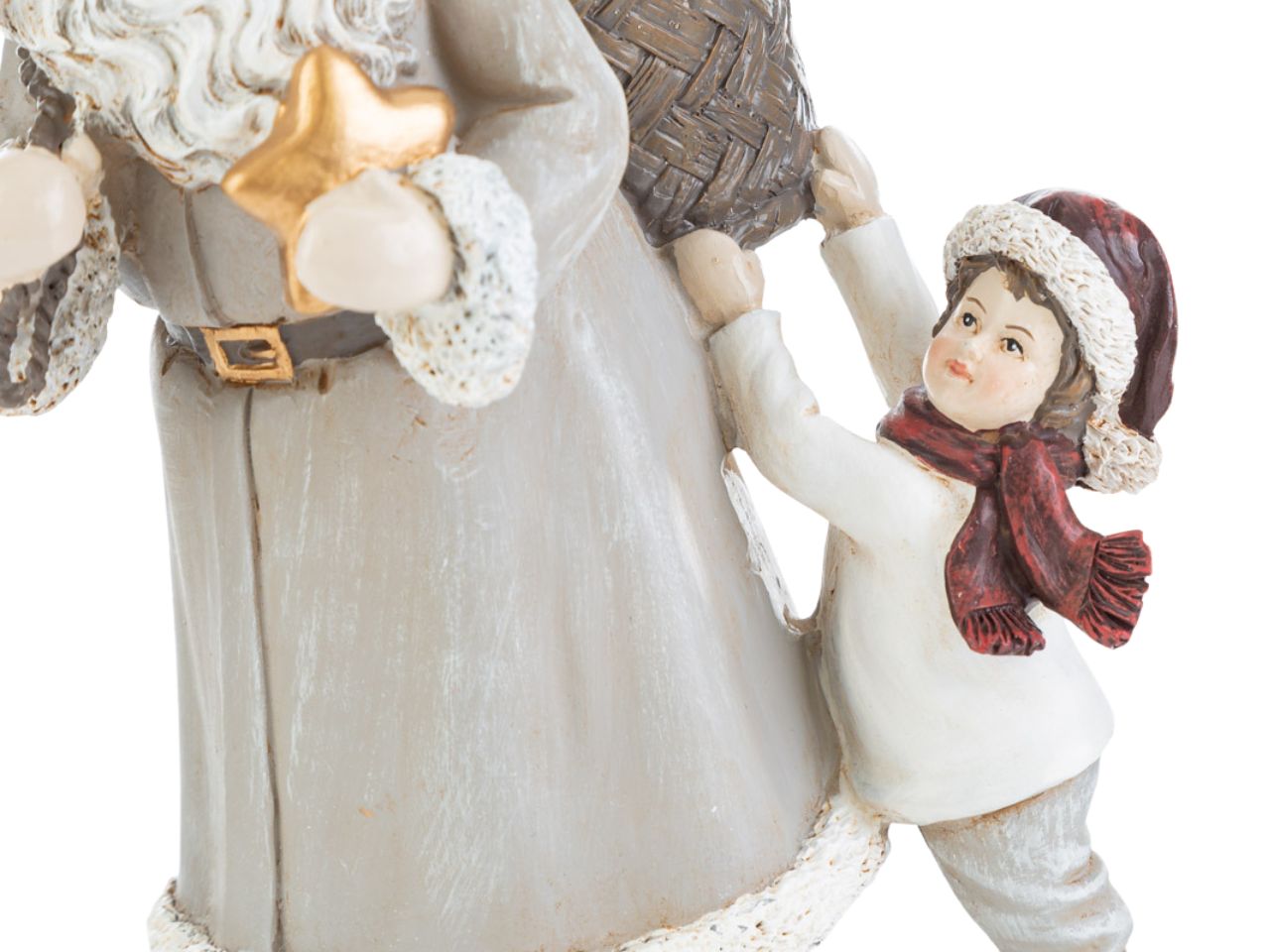 Babbo natale in resina con led 17x13xh.27 cm