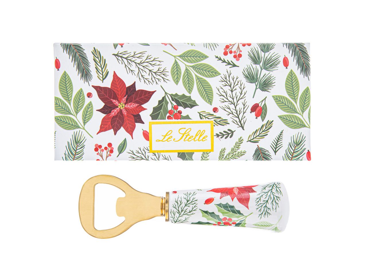 Apribottiglie bianco natale 12cm c/astuccio