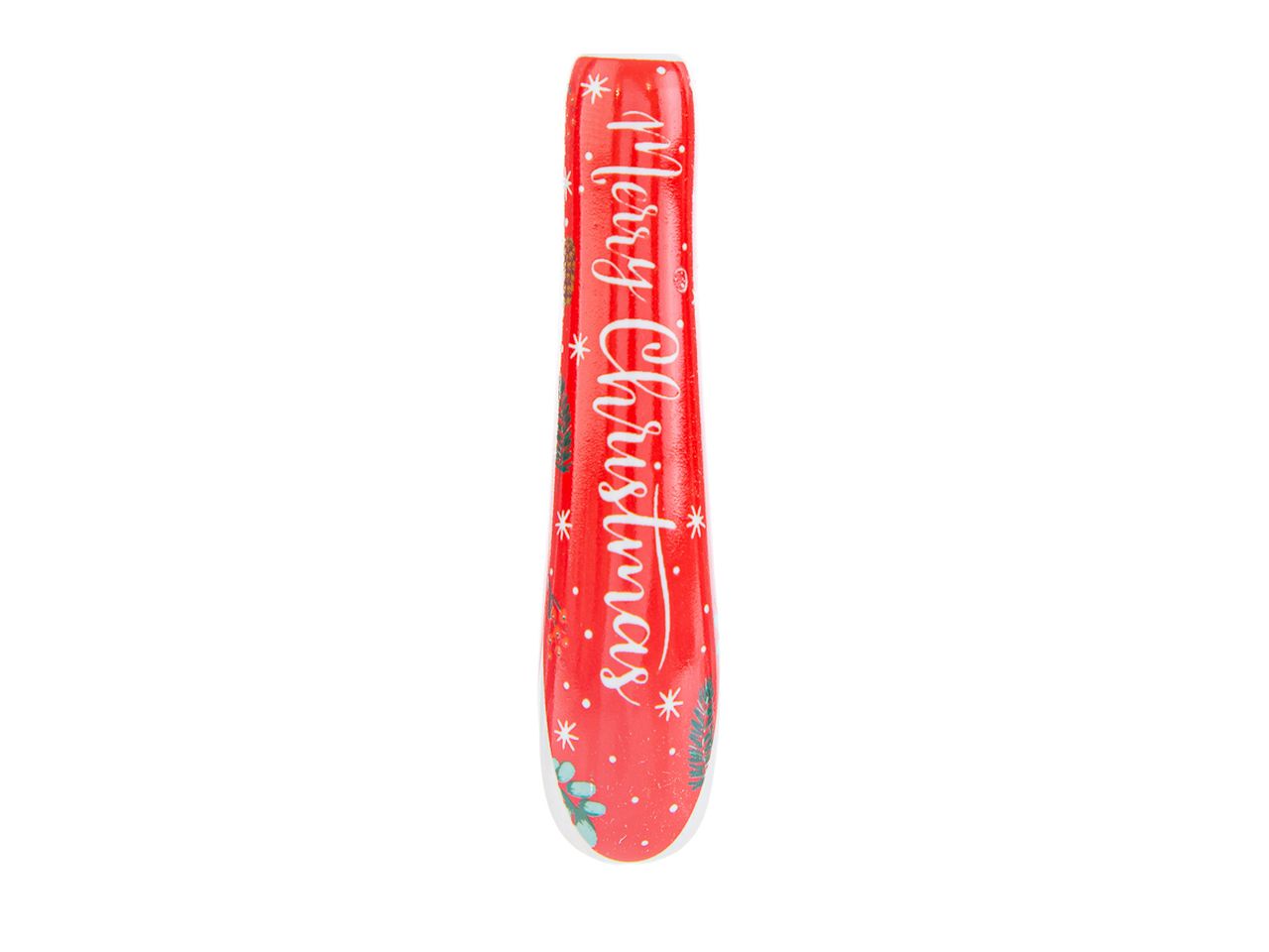 Cucchiaini merry christmas colore rosso misura 15cm con astuccio - la confezione comprende 6 cucchiaini