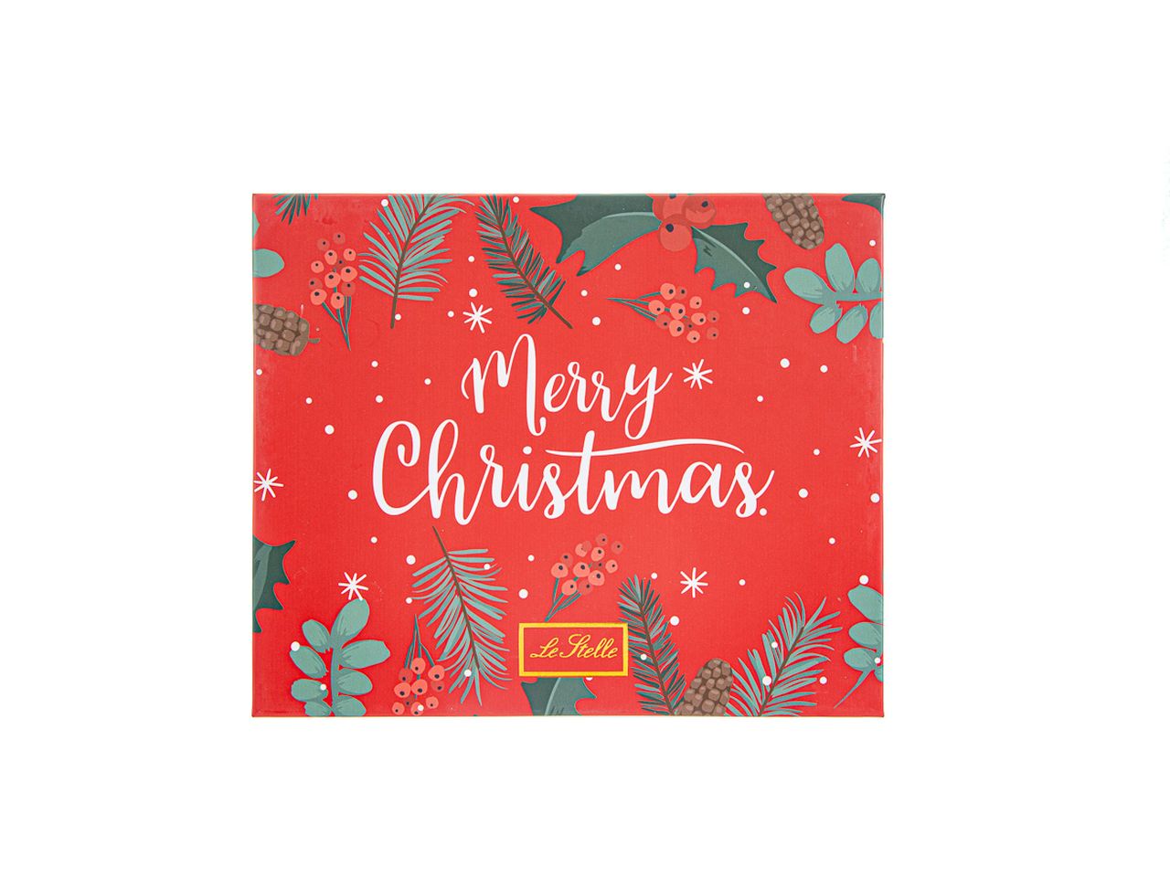 Cucchiaini merry christmas colore rosso misura 15cm con astuccio - la confezione comprende 6 cucchiaini