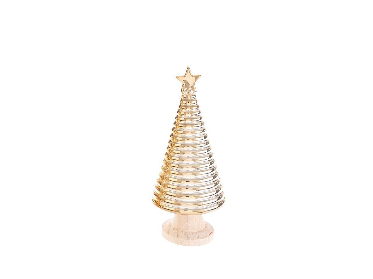 Albero natalizio in ceramica colore oro misura 8,5x8,5xh.19cm