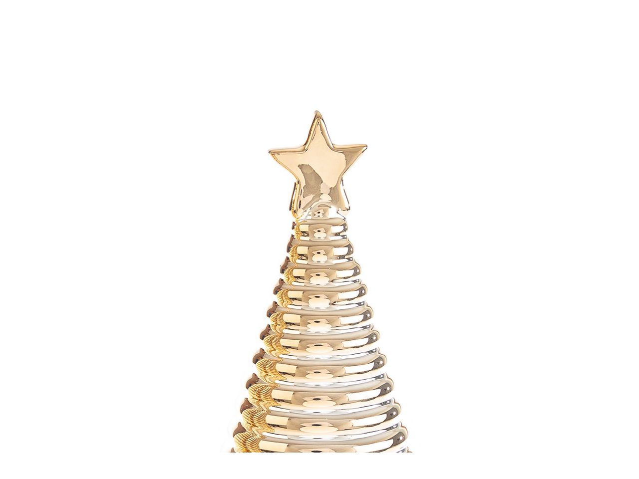 Albero natalizio in ceramica colore oro misura 8,5x8,5xh.19cm