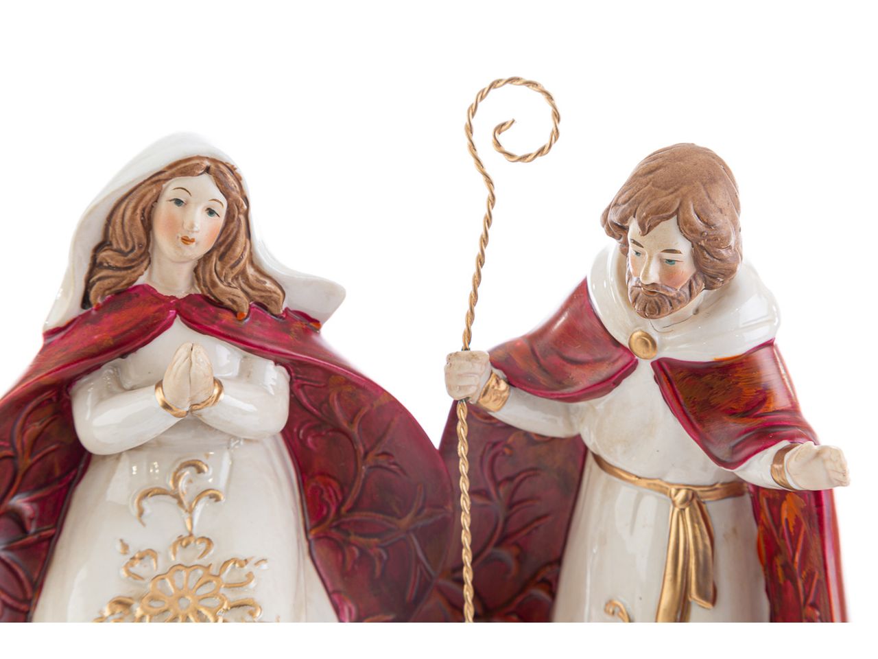 Nativita' in porcellana colore rosso misura h.19,5cm - la confezione comprende 8 soggetti