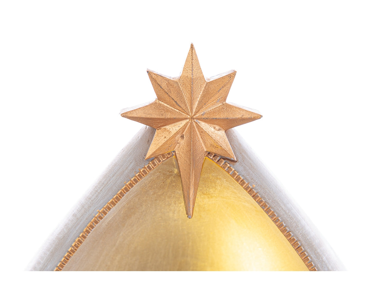 Statua natività con led in resina grigio, dorato e bianco finitura opaca 14,5x9xh.24 cm - Le Stelle