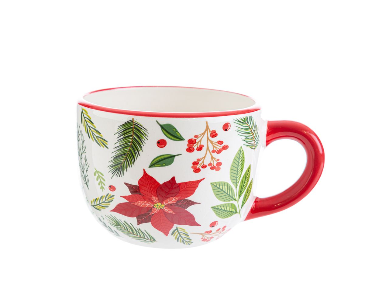 Tazza in ceramica bianco natale misura 14,5x11xh.8cm con astuccio