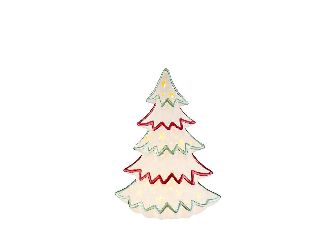 Albero natalizio 15x8,5xh.20cm con led in porcellana