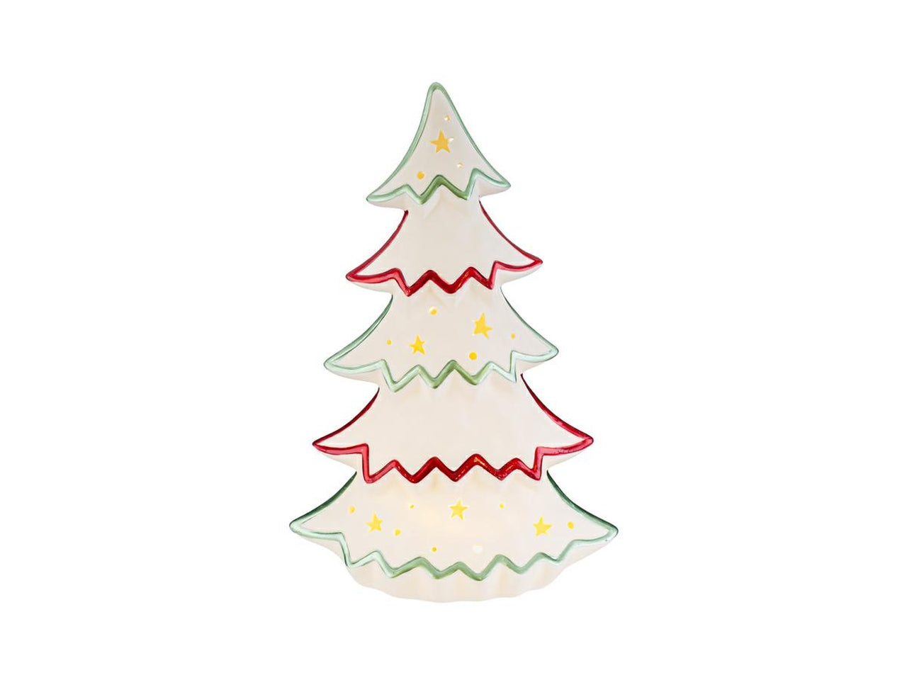 Albero natalizio 19x11xh.28,5cm con led in porcellana