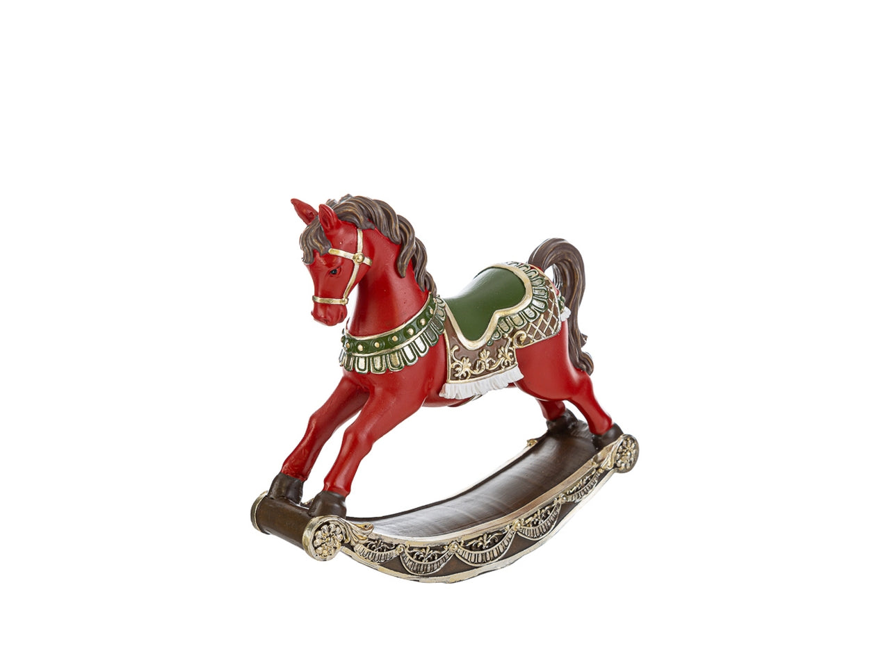 Cavalluccio natalizio 11,5x3xh.12cm in resina