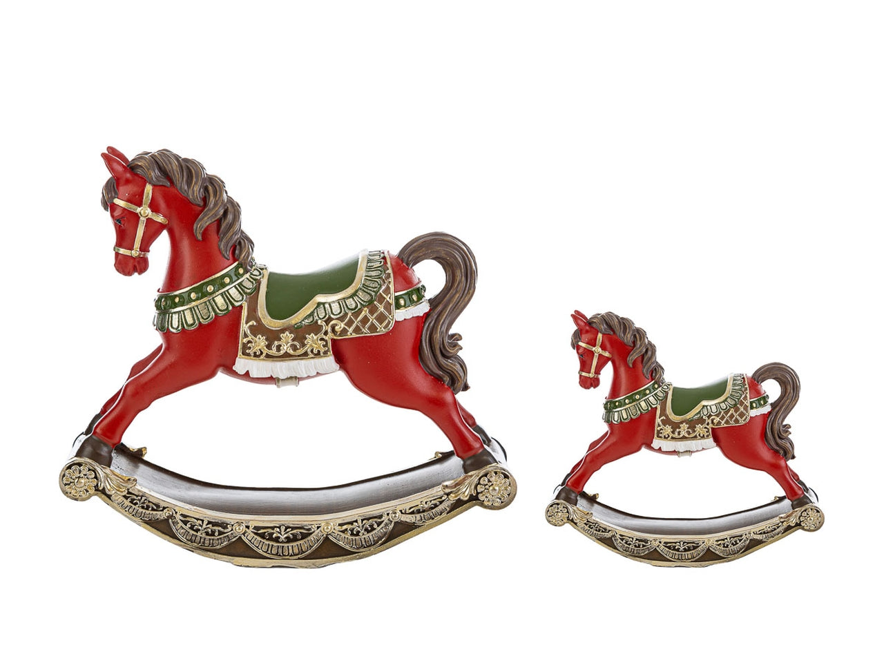 Cavalluccio natalizio 11,5x3xh.12cm in resina