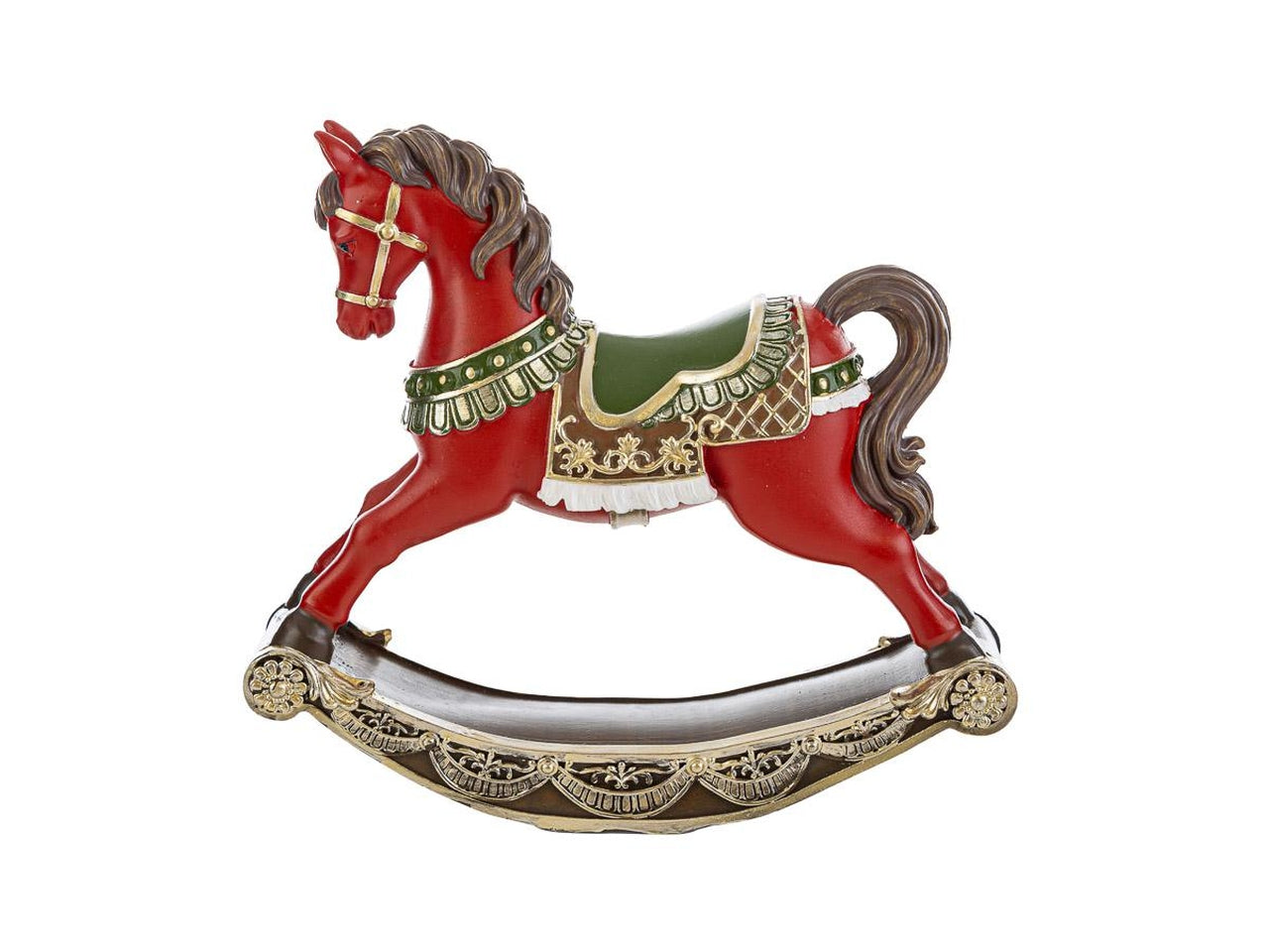 Cavalluccio natalizio 20x5xh.20cm in resina