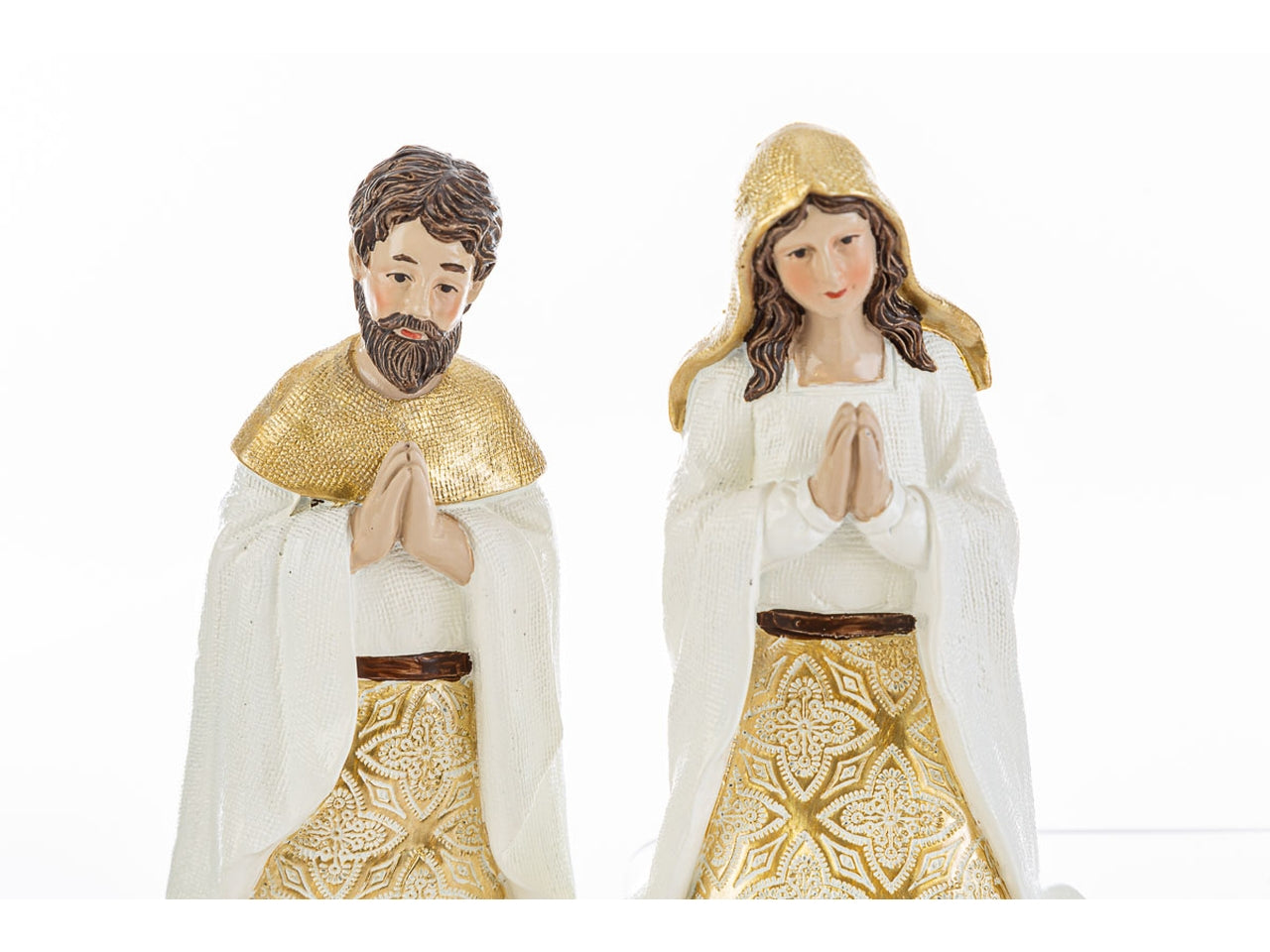Natività resina bianco e oro da 6 soggetti h.22,5cm - Le Stelle