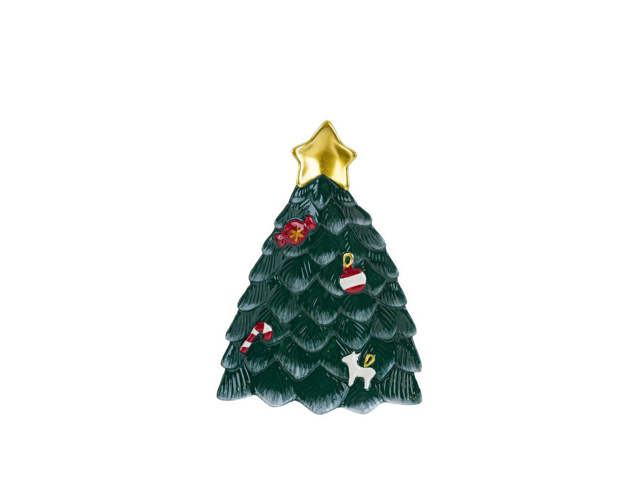 Vassoio albero di natale 18x25xh.3,5cm in ceramica