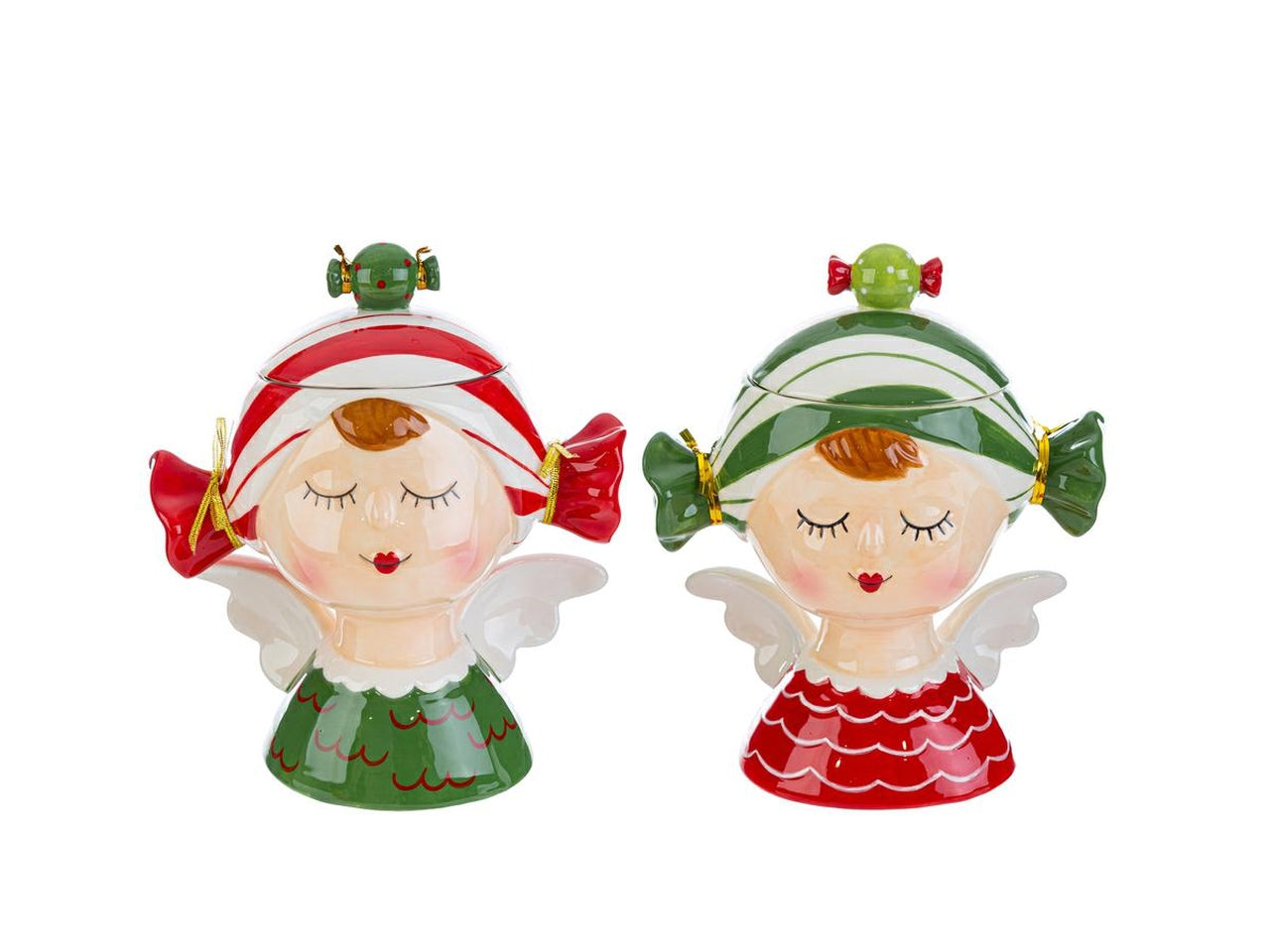 Contenitore candy 16,5x10,5xh.17cm in ceramica 2 assortimenti