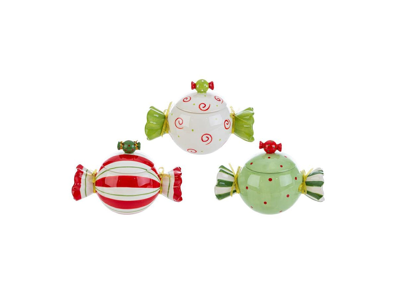 Contenitore candy 14x9xh.10cm in ceramica 3 assortimenti