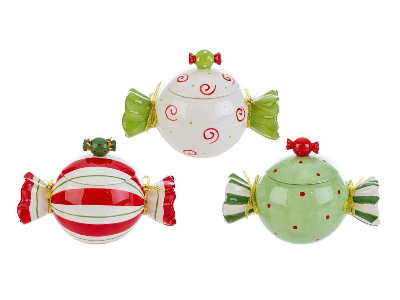 Contenitore candy 22x15xh.17cm in ceramica 3 assortimenti