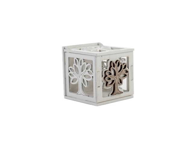 Scatola legno alberello 5,5x5,5cm 52426