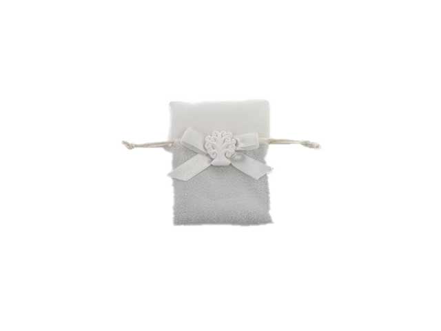 Sacchetto glitter argento 8x10cm 52464