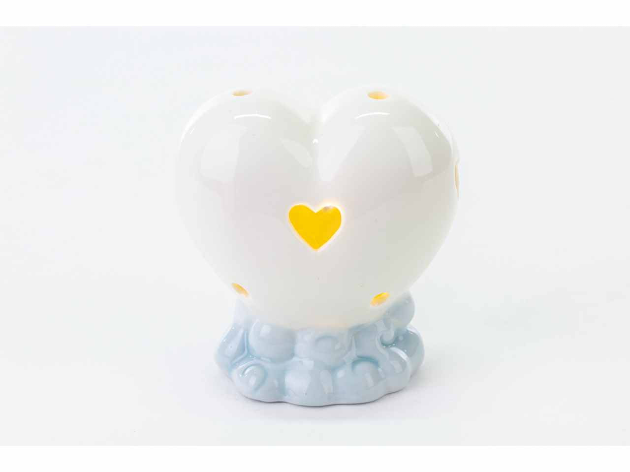 Cuore porc.led celeste 8x5,5xh.9cm54134