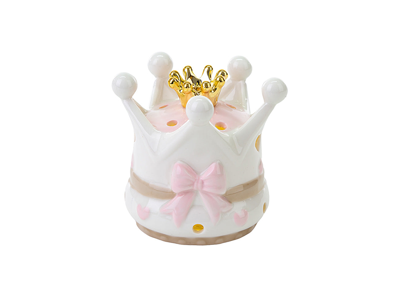 Corona led porc.rosa 10xh.9cm 54151
