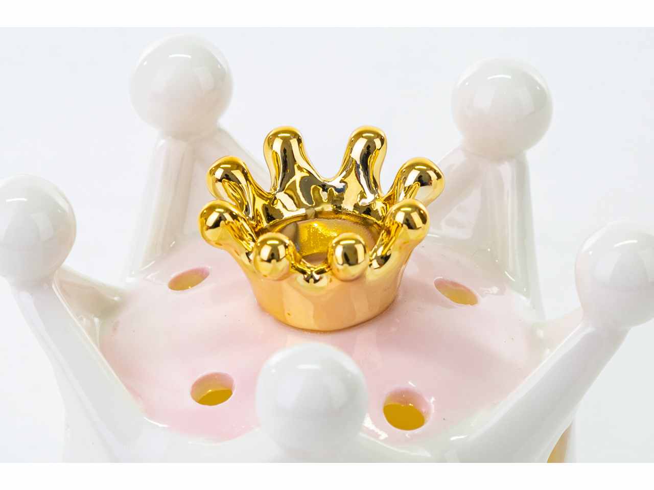 Corona led porc.rosa 10xh.9cm 54151
