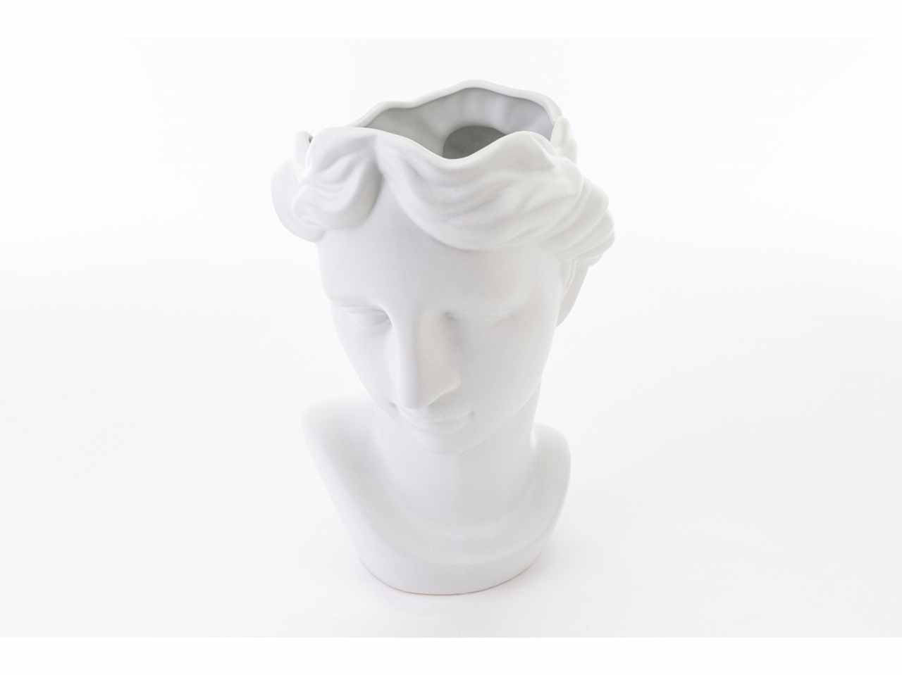 Vaso testa donna bianco 22,5x19,5xh31cm 54357