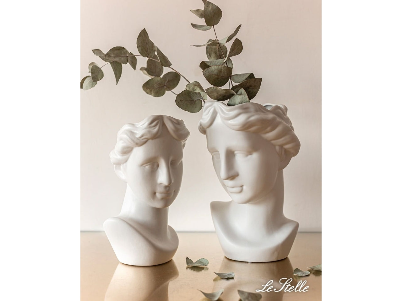 Vaso testa donna bianco 22,5x19,5xh31cm 54357
