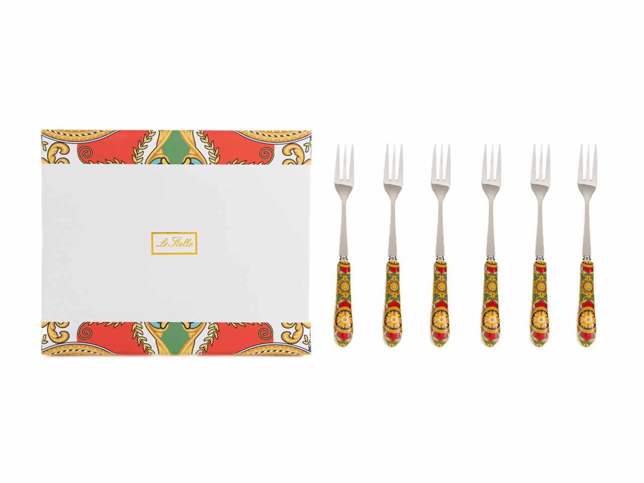 Forchettine royal carousel set da  6 pezzi con astuccio 15 cm