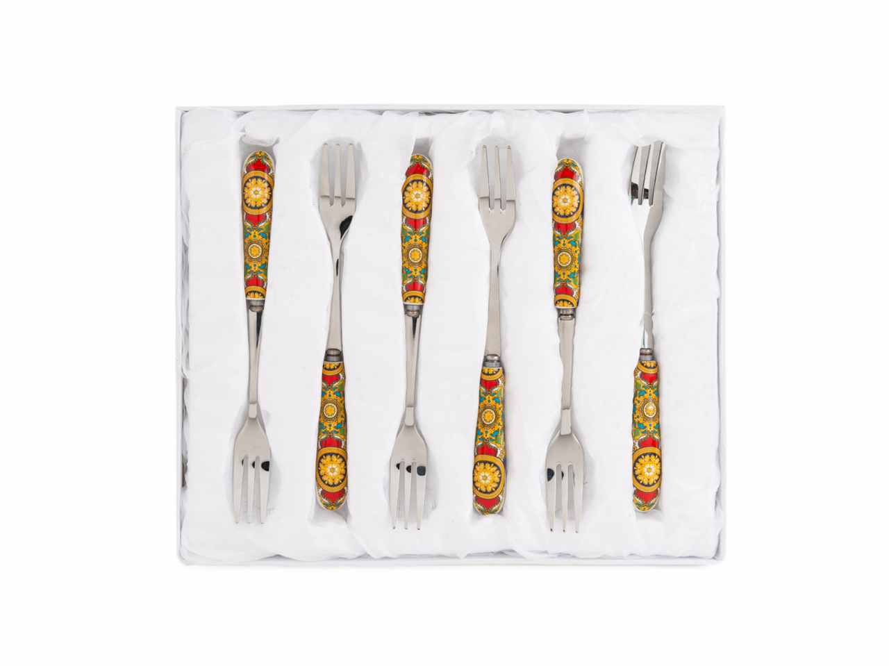 Forchettine royal carousel set da  6 pezzi con astuccio 15 cm