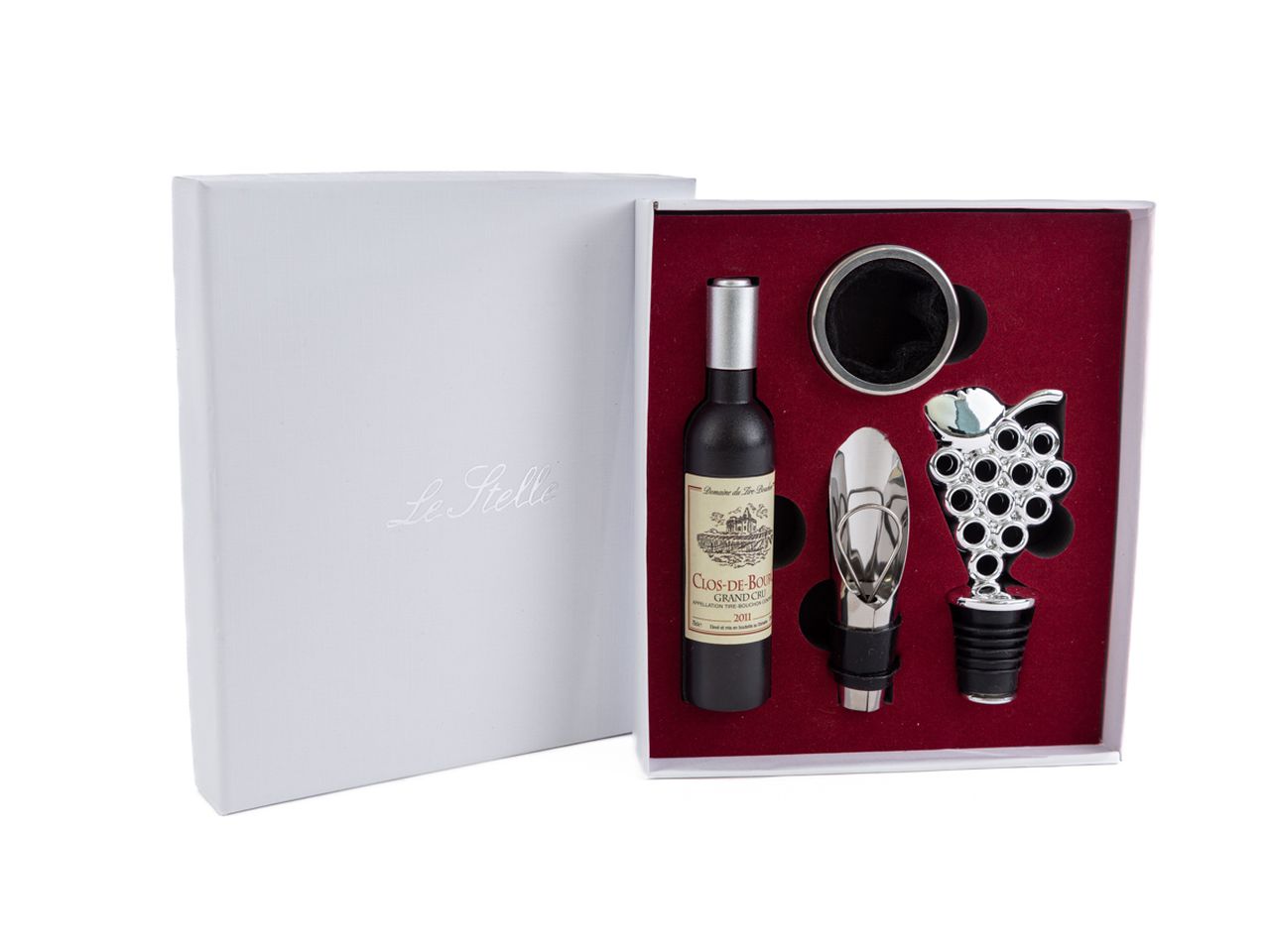 Set di 4 accessori per vino con astuccio