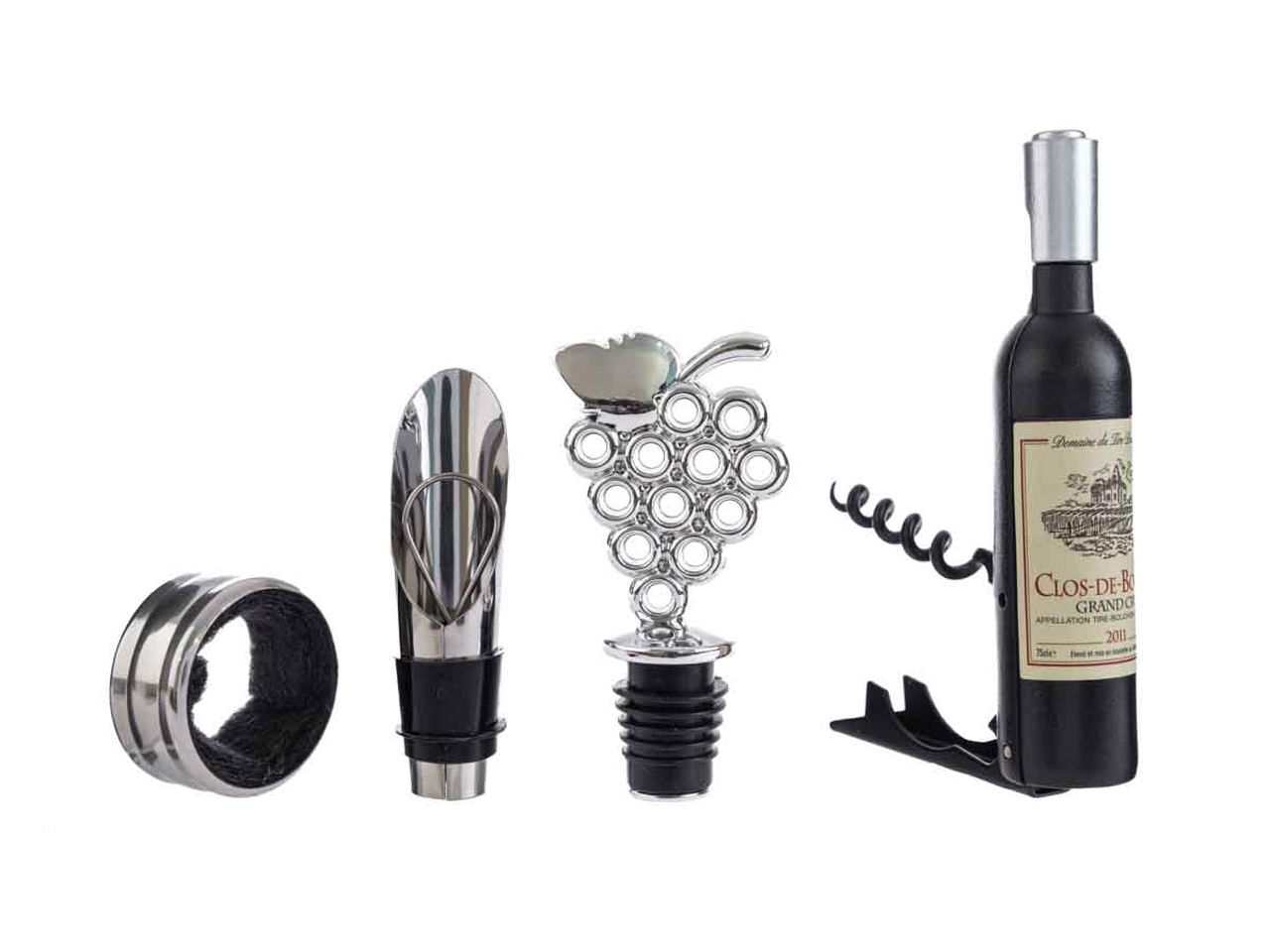 Set di 4 accessori per vino con astuccio