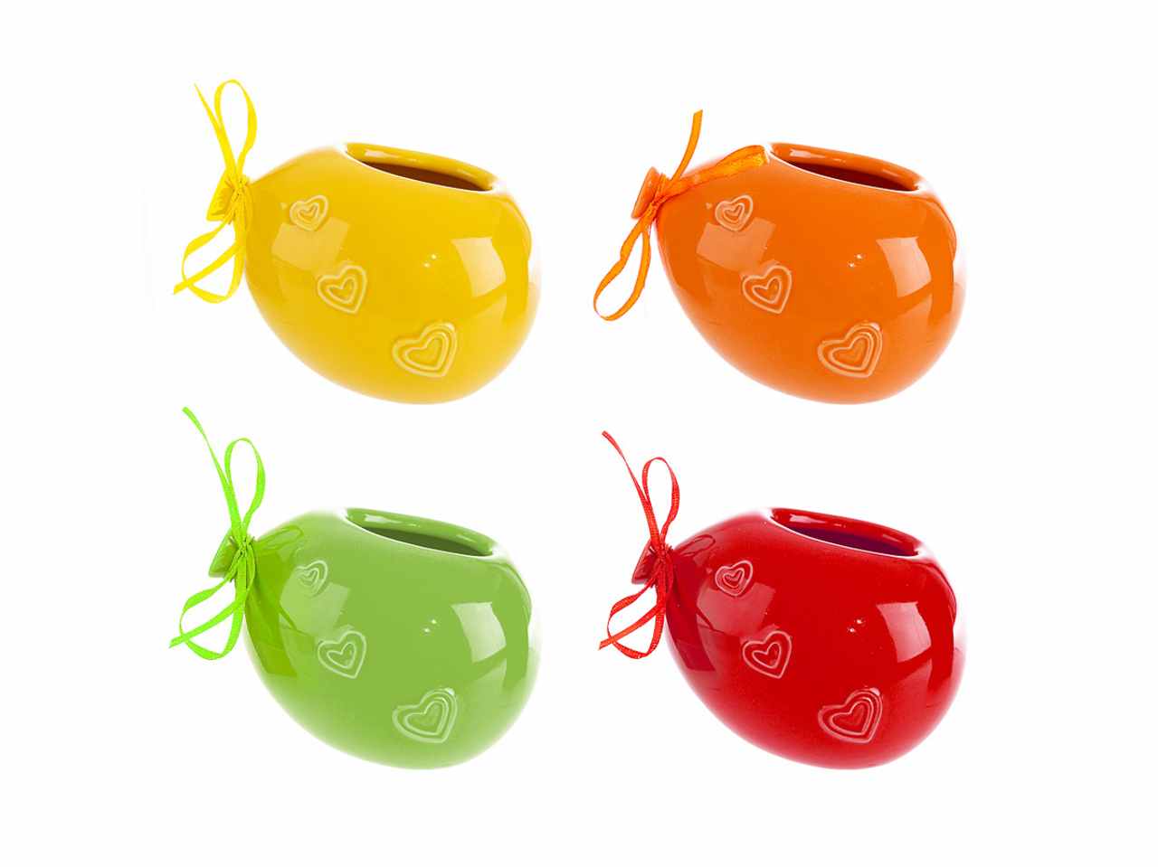 Vasetto palloncino in porcellana 4 assortimenti 12x9,5xh.8,5cm