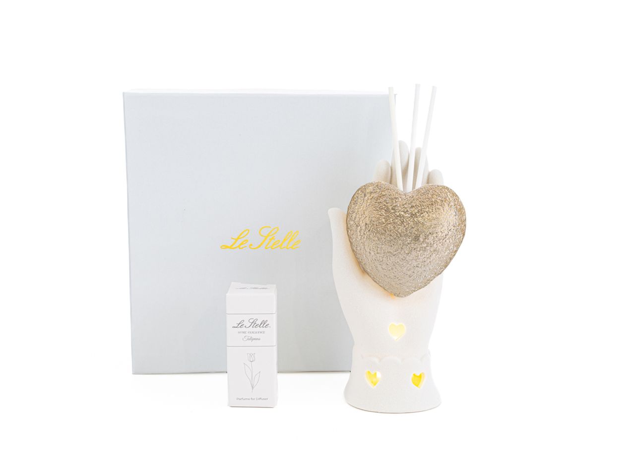 Profumatore cuore mano led 8x6xh.15cm