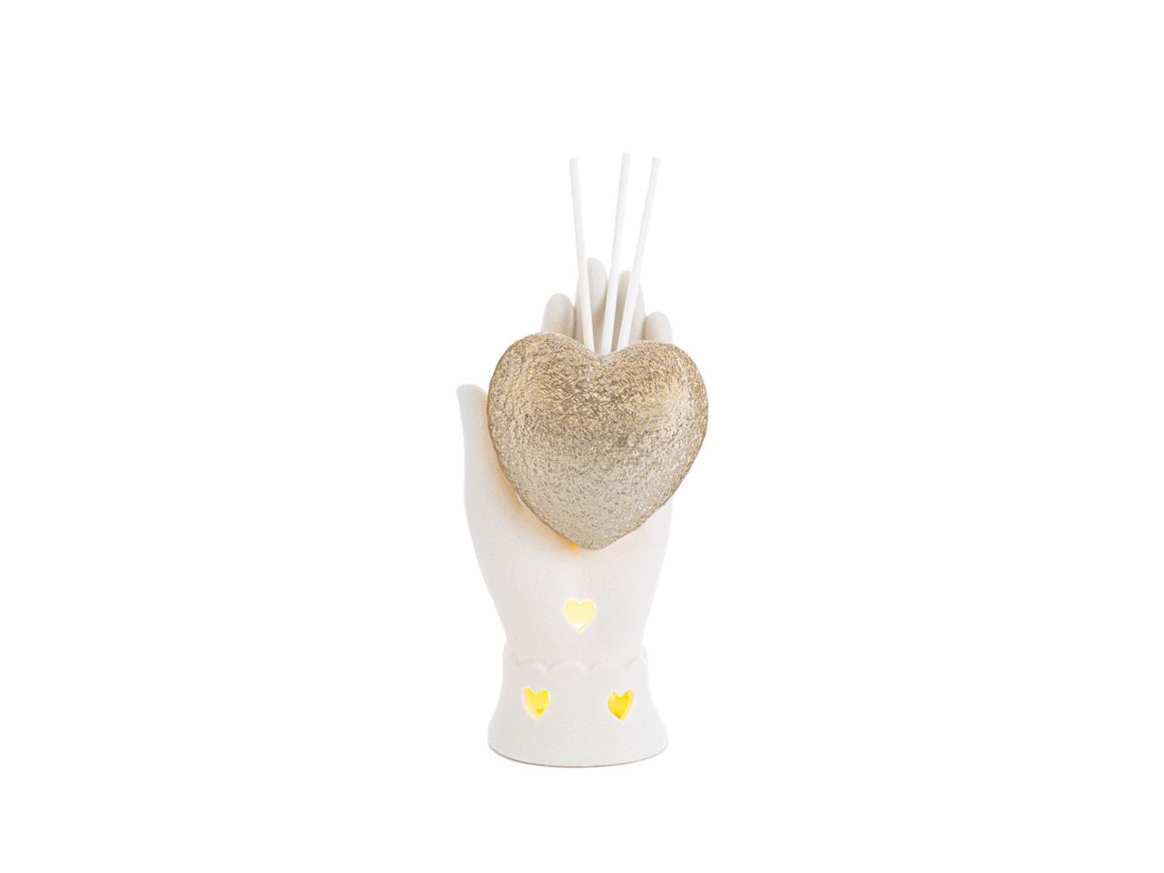 Profumatore cuore mano led 8x6xh.15cm