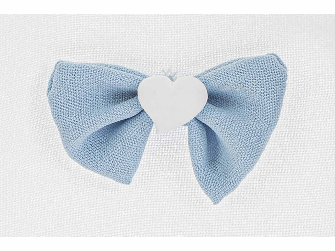 Sacchetto porta confetti in stoffa con fiocco colore celeste 10x14 cm