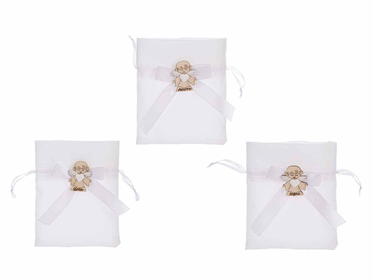 Sacchetto porta confetti angelo 3 assortimenti 10x12 cm