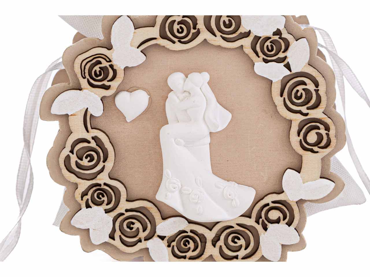 Sacchetto porta confetti in legno sposi 3 assortimenti 3,5x7,5xh.8cm